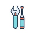 Color illustration icon for Technical Tools, adjust and fix