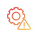 Technical warning pixel perfect gradient linear vector icon Royalty Free Stock Photo