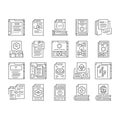 technical writer doc icons set vector Royalty Free Stock Photo