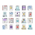 technical writer doc icons set vector Royalty Free Stock Photo