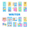 technical writer document manual icons set vector Royalty Free Stock Photo