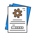 technical writing mechanical engineer icon color illustration