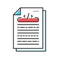 technical writing software color icon vector illustration Royalty Free Stock Photo