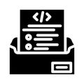 technical writing software glyph icon vector illustration