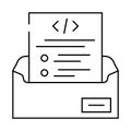 technical writing software line icon vector illustration