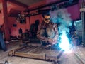 a technician doing welding work at factory in India January 2020