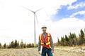 A Technician Engineer in Wind Turbine Power Generator Station