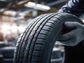Automotive tire inspection in a manufacturing facility Royalty Free Stock Photo