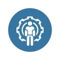 Technician Icon. Man and Cog Wheel. Engineering Symbol.