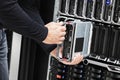 IT Technician Installing Blade Server In Chassis Royalty Free Stock Photo