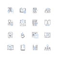 Technician line icons collection. Analytical, Diligent, Skilled, Punctual, Reliable, Resourceful, Problem-solver vector