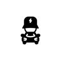 Technician mechanic car electric maintenance Glyph Icon, Logo, and illustration