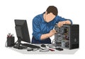 Technician repairing computer Royalty Free Stock Photo