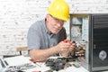 A technician repairing a computer Royalty Free Stock Photo