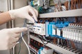 Technician repairing fusebox Royalty Free Stock Photo