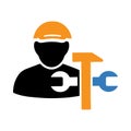 technician, repairman, man, wrench, hammer, repairman icon