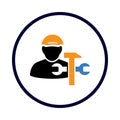 technician, repairman, man, wrench, hammer, repairman icon