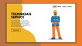 Technician Service Worker Technical Support Vector illustration