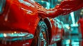 technician using a clay bar to remove contaminants from a car\'s surface Royalty Free Stock Photo