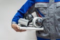Technician Using Surveillance Security Camera Video Royalty Free Stock Photo