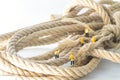 Technician working check or maintenance long rope close up