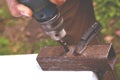 technician working on a lathe and tools to work. Technicians, workers, engineers working with metal lathes