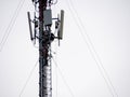 Technician working at signal  tower Royalty Free Stock Photo