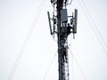 Technician working at signal  tower Royalty Free Stock Photo