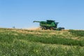 Technician works in the field for the harvest