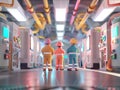 Technicians monitoring energy storage units in a production plant, implementing lepractices to boost efficiency