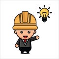 Cute boy engineer character vector design Royalty Free Stock Photo