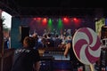 technicians at work at a free festival in flanders