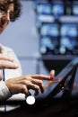 Technicians writing server code scripts Royalty Free Stock Photo
