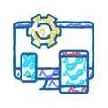 technics optimize icon doodle illustration Royalty Free Stock Photo