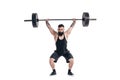 The technique of doing an exercise of deadlift with a barbell of Royalty Free Stock Photo