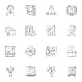 Technique line icons collection. Mastery, Precision, Skill, Fluency, Proficiency, Refinement, Execution vector and