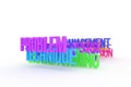 Technique & problem, business conceptual colorful 3D words. Design, style, alphabet & caption.