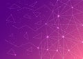 Abstract Purple and Pink Gradient Digital Technology Background with Connecting Lines Mesh Royalty Free Stock Photo