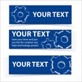 Techno blue background with gears and sample text Royalty Free Stock Photo