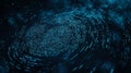 Techno Blueprint: Blue Fingerprint Lines in Code. Generative AI