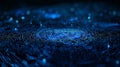 Techno Blueprint: Blue Fingerprint Lines in Code. Generative AI