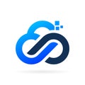 techno cloud logo with infinity symbol