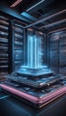 Techno Dreamscape: QuantumQuotient\'s 3D Utopia in Data Evolution. AI generate