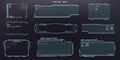 Techno frame interface set. User interface digital holographic frames with HUD elements. Set of modern digital frames Royalty Free Stock Photo