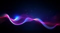 techno futuristic twisted dotted neon glowing waves