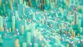 Techno high-tech background, geometry, cube, abstraction. 3d illustration, 3d rendering