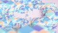 Techno high-tech background, geometry, cube, abstraction. 3d illustration, 3d rendering