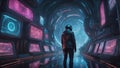 Techno Noir Elegy. Generative AI