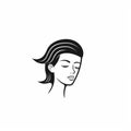 Techno Shamanism: Beautiful Girl Face Logo Vector Illustration Art Print