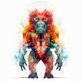 Techno Shamanism: A Colorful Creature Of Mist And Grotesque Illustration